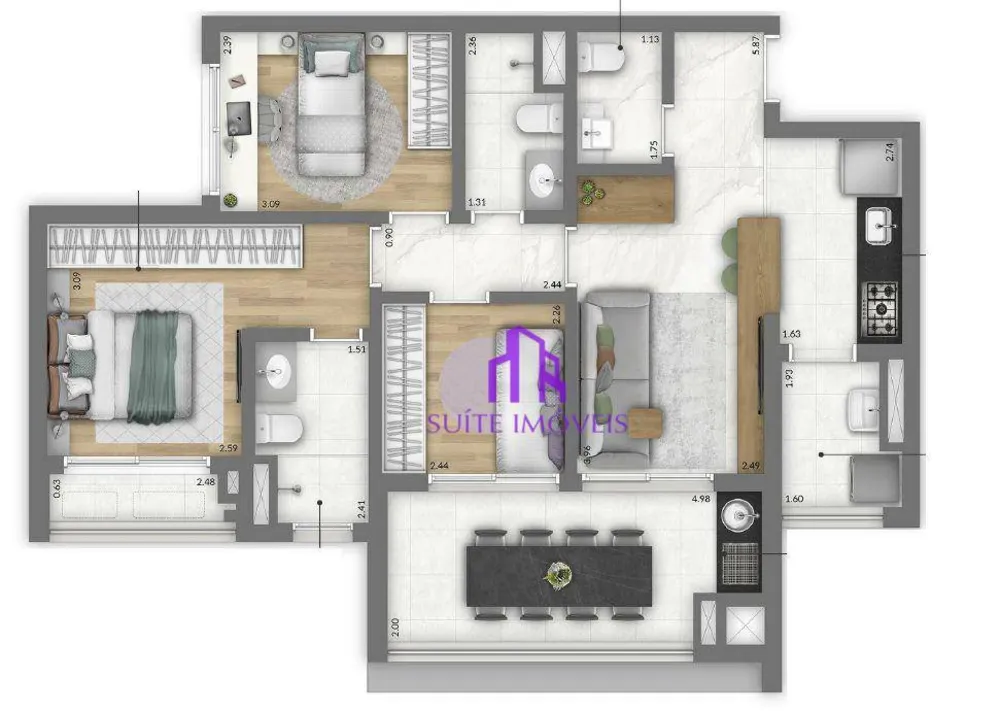 Apartamento, 3 quartos, 82 m² - Foto 3