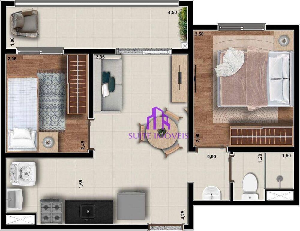 Apartamento, 2 quartos, 33 m² - Foto 3