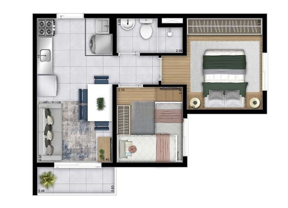Apartamento, 2 quartos, 34 m² - Foto 1