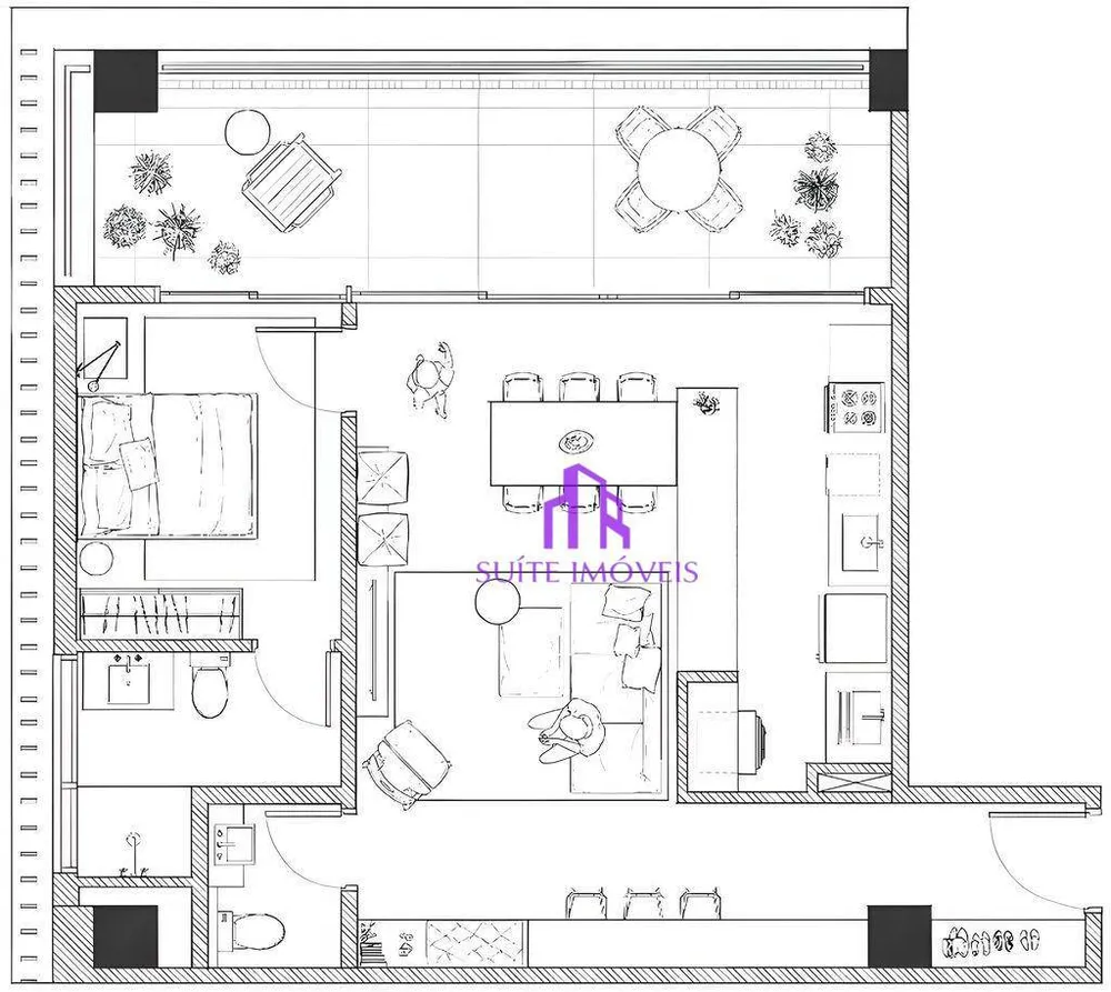 Apartamento, 1 quarto, 54 m² - Foto 1
