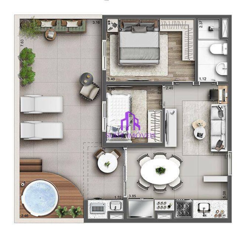 Apartamento, 2 quartos, 42 m² - Foto 9