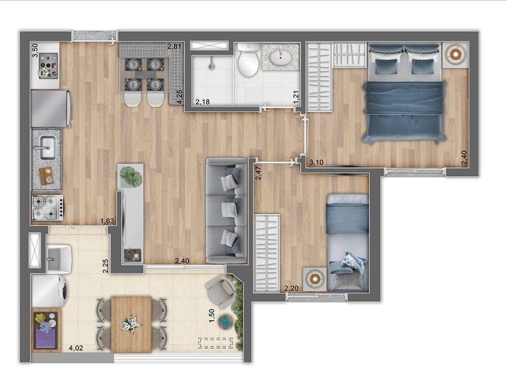 Apartamento à venda com 2 quartos, 44m² - Foto 1