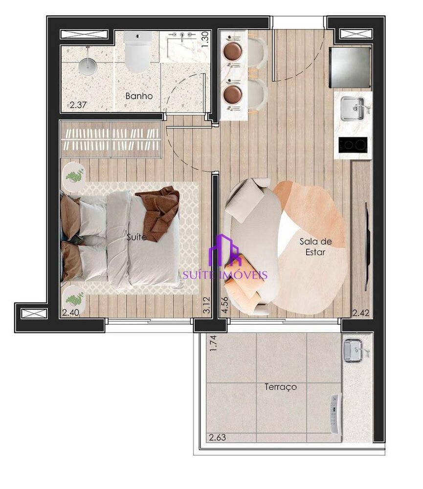 Apartamento à venda com 1 quarto, 31m² - Foto 12