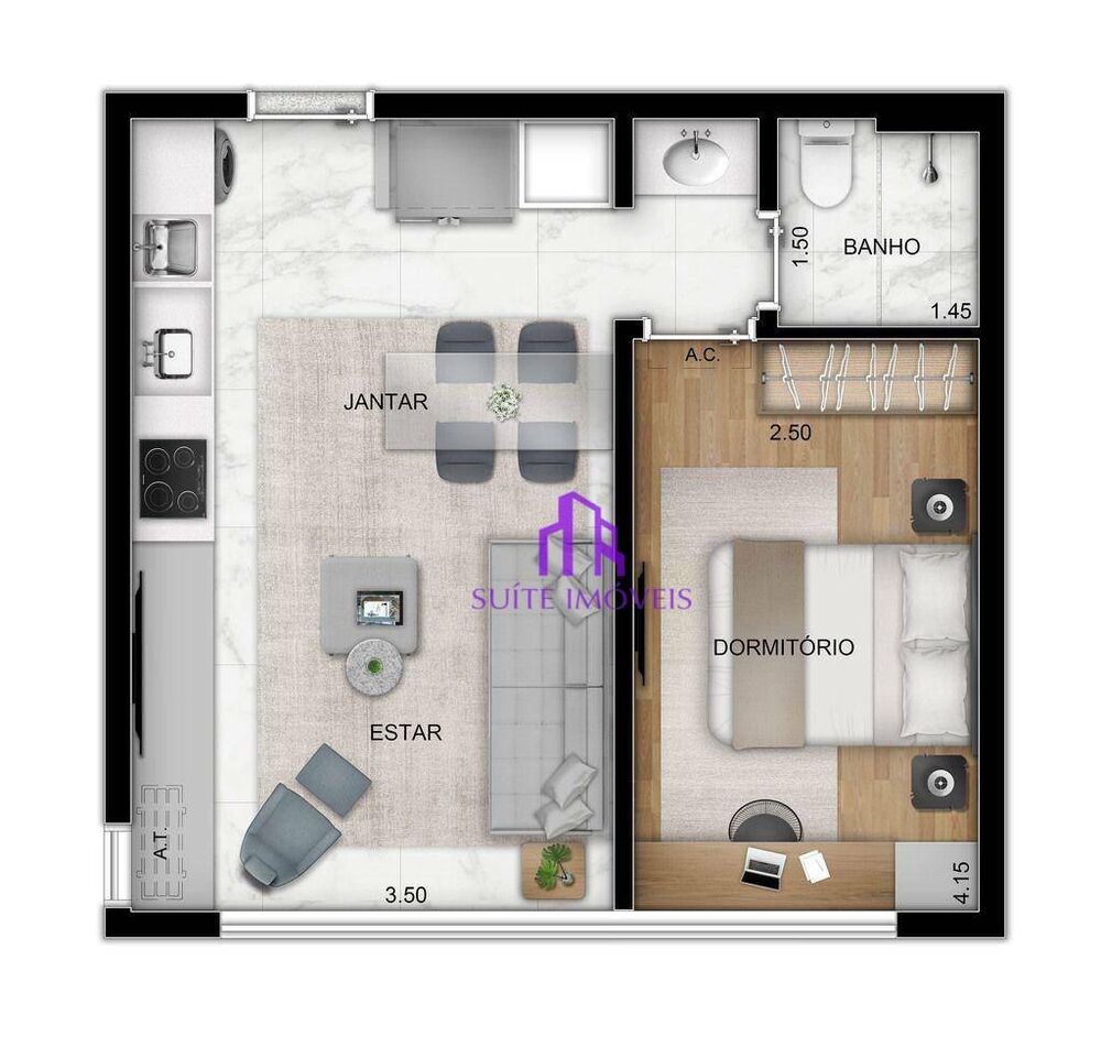 Kitnet-Studio, 25 m² - Foto 4