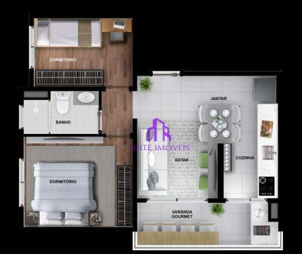 Apartamento, 2 quartos, 59 m² - Foto 1