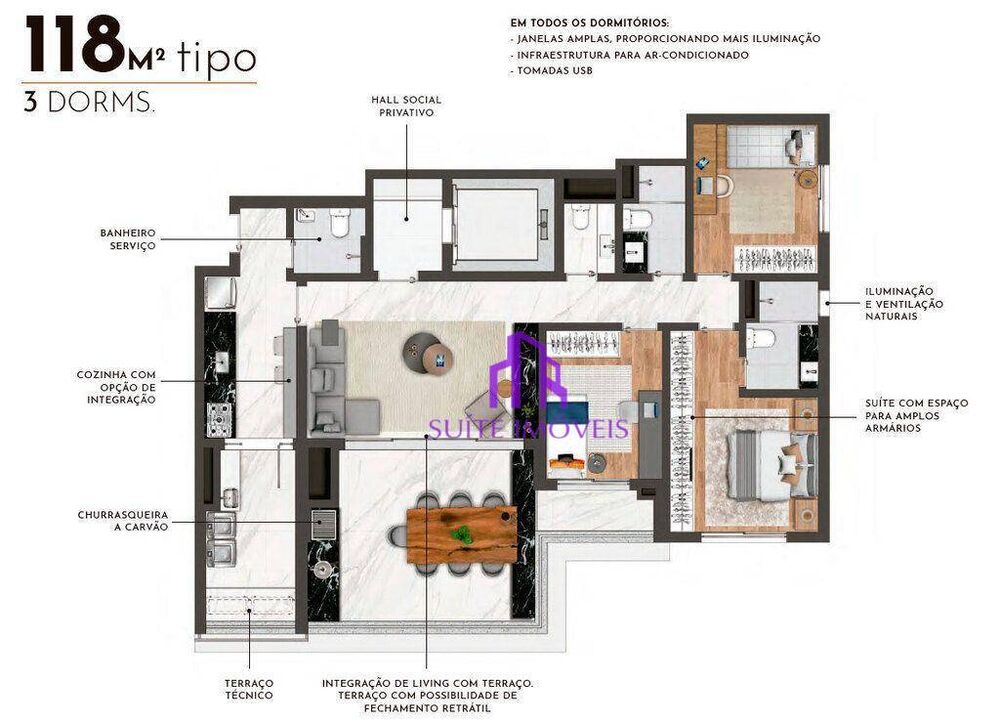 Apartamento, 3 quartos, 118 m² - Foto 6