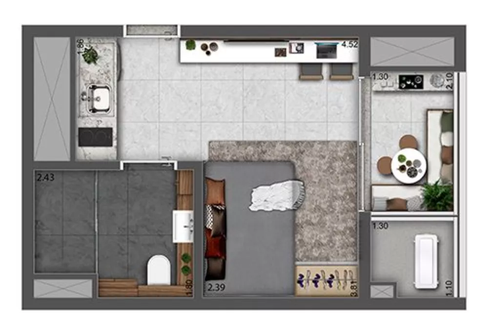 Apartamento à venda com 2 quartos, 62m² - Foto 1