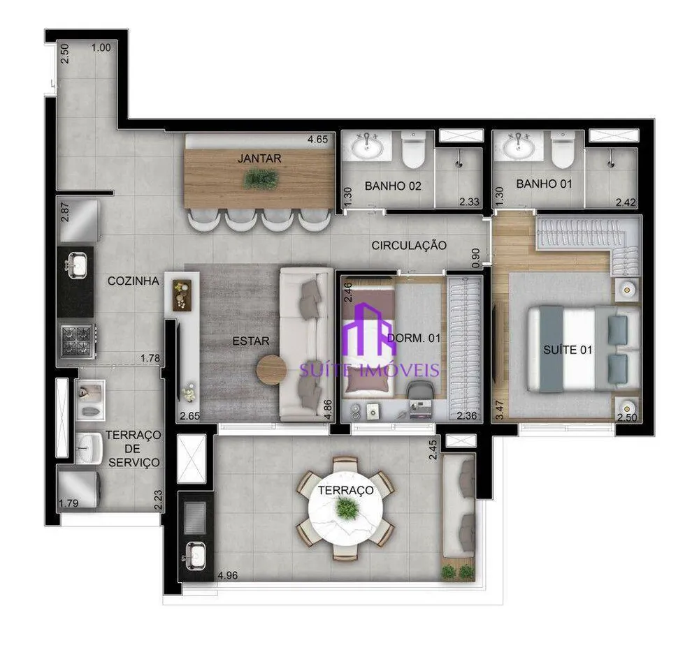 Apartamento, 2 quartos, 81 m² - Foto 3
