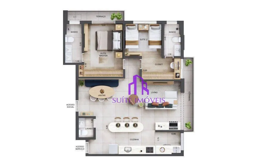 Apartamento, 3 quartos, 96 m² - Foto 3