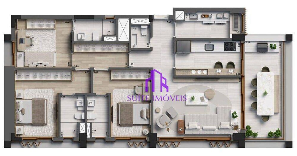 Apartamento, 3 quartos, 91 m² - Foto 1