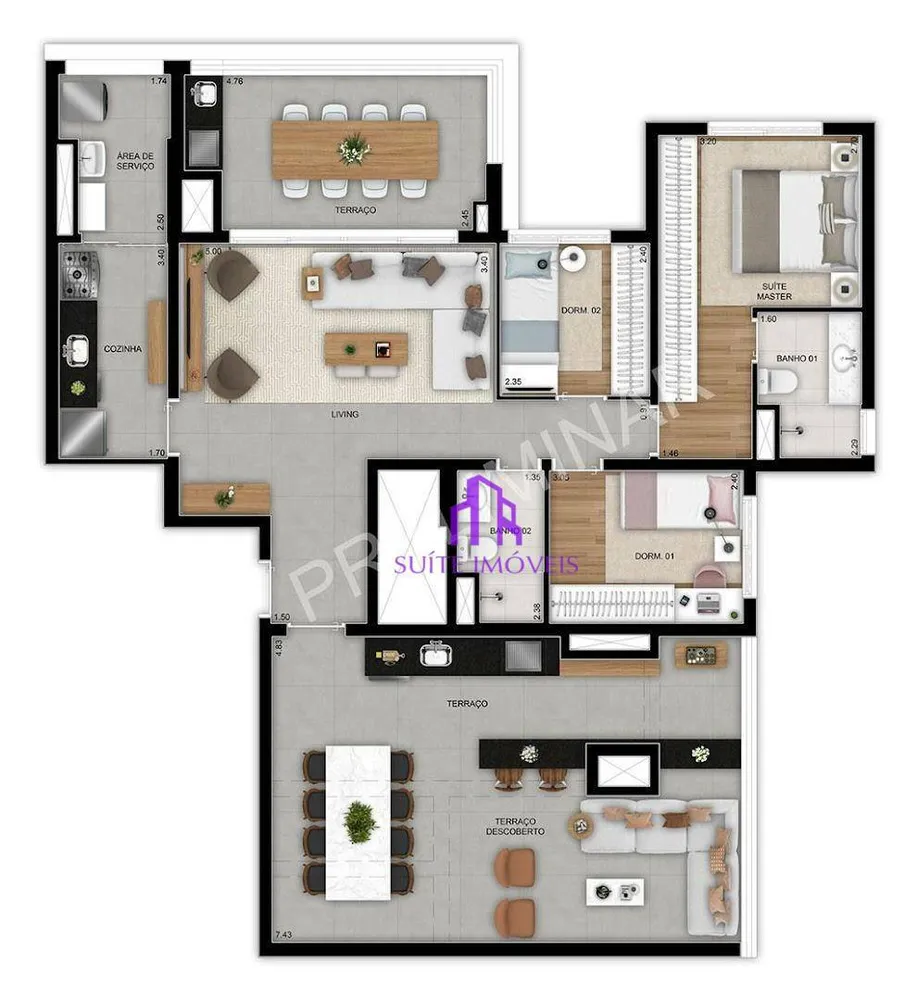 Apartamento, 2 quartos, 102 m² - Foto 2