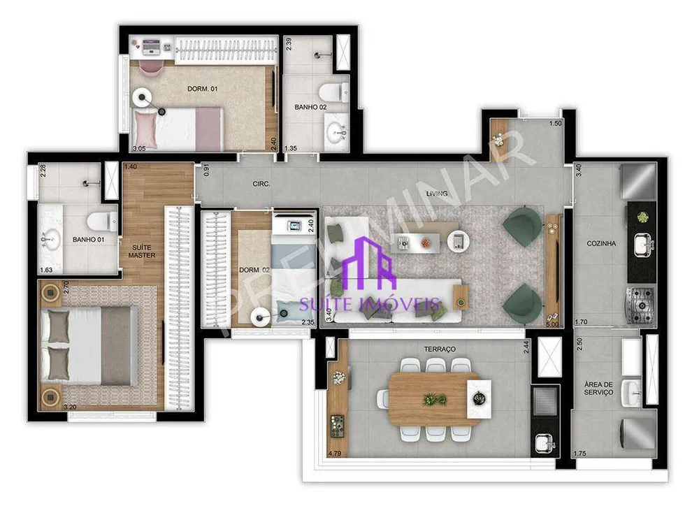 Apartamento, 2 quartos, 102 m² - Foto 4