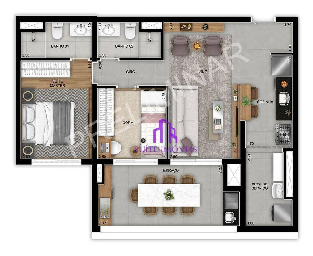 Apartamento, 2 quartos, 102 m² - Foto 3