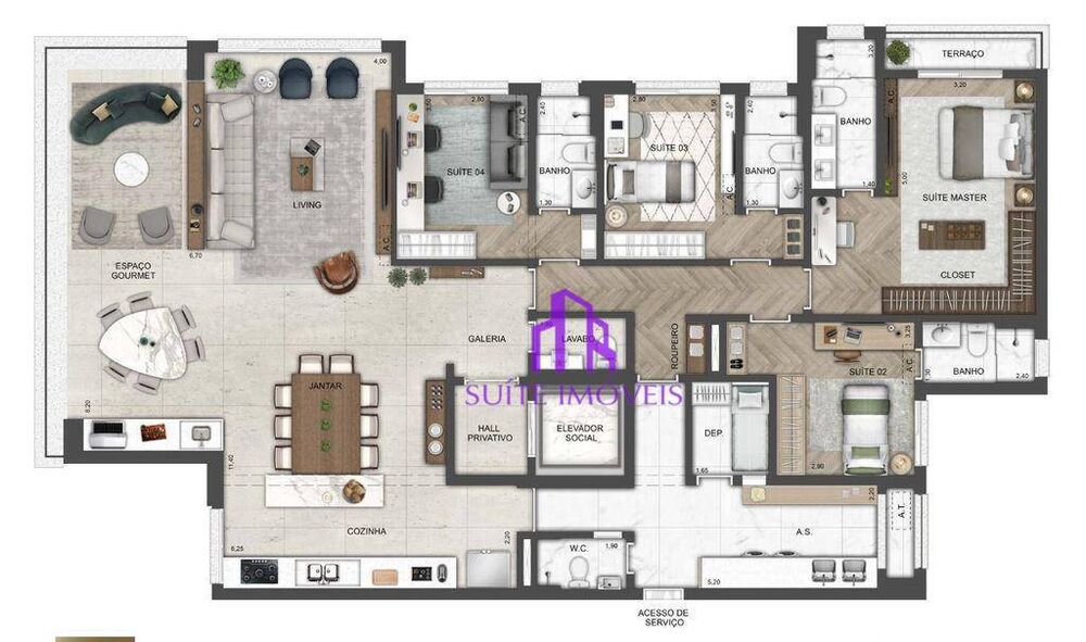 Apartamento, 4 quartos, 220 m² - Foto 2