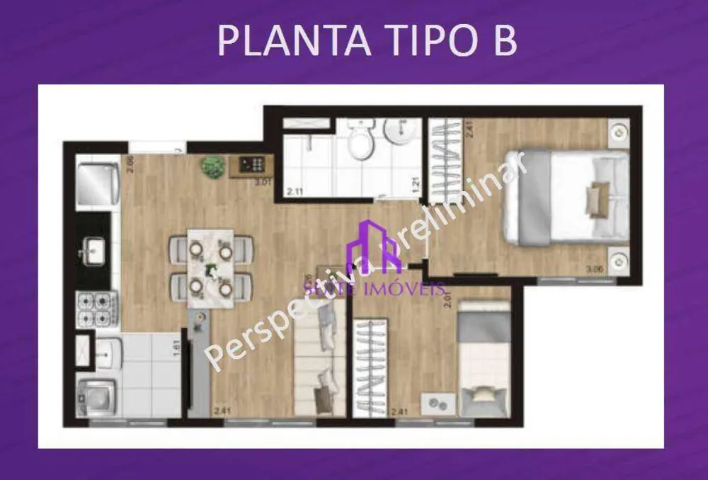Apartamento, 2 quartos, 40 m² - Foto 3