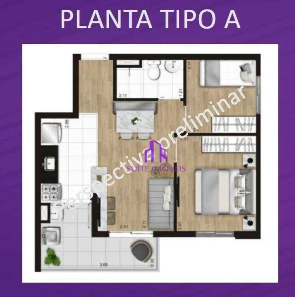 Apartamento, 2 quartos, 40 m² - Foto 2