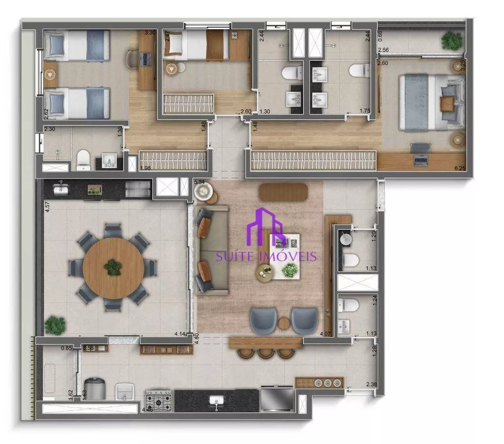 Apartamento, 3 quartos, 122 m² - Foto 3