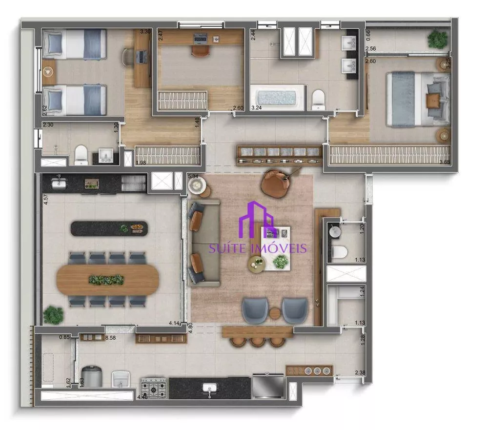 Apartamento, 3 quartos, 122 m² - Foto 2