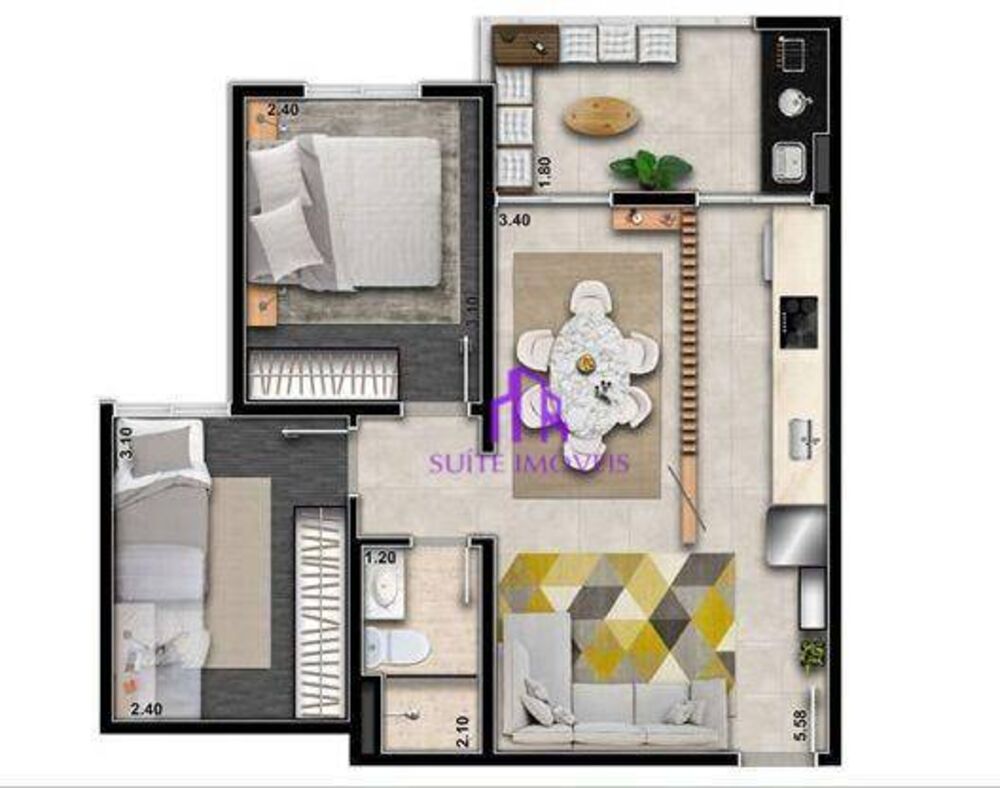 Apartamento, 2 quartos, 46 m² - Foto 5