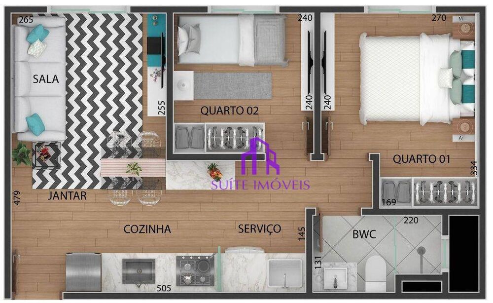 Apartamento, 2 quartos, 40 m² - Foto 3