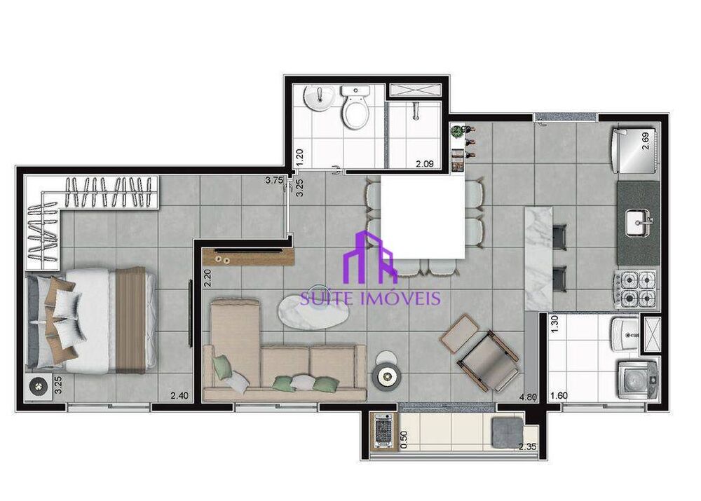 Apartamento, 2 quartos, 37 m² - Foto 2