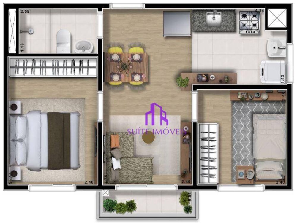 Apartamento, 2 quartos, 38 m² - Foto 1