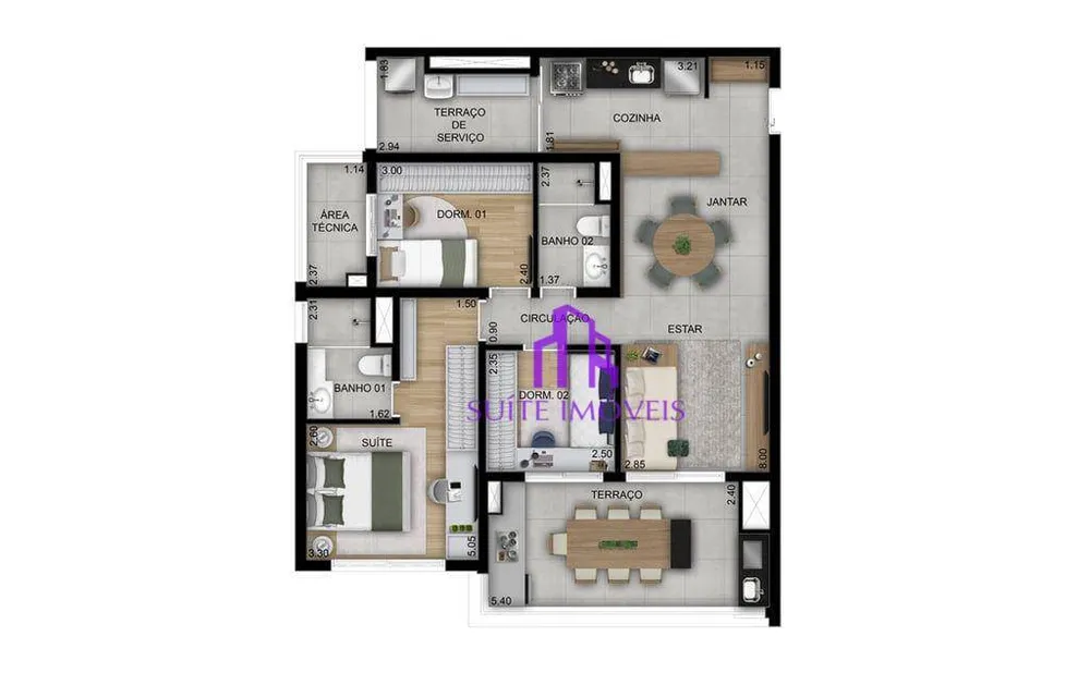 Apartamento, 1 quarto, 34 m² - Foto 2