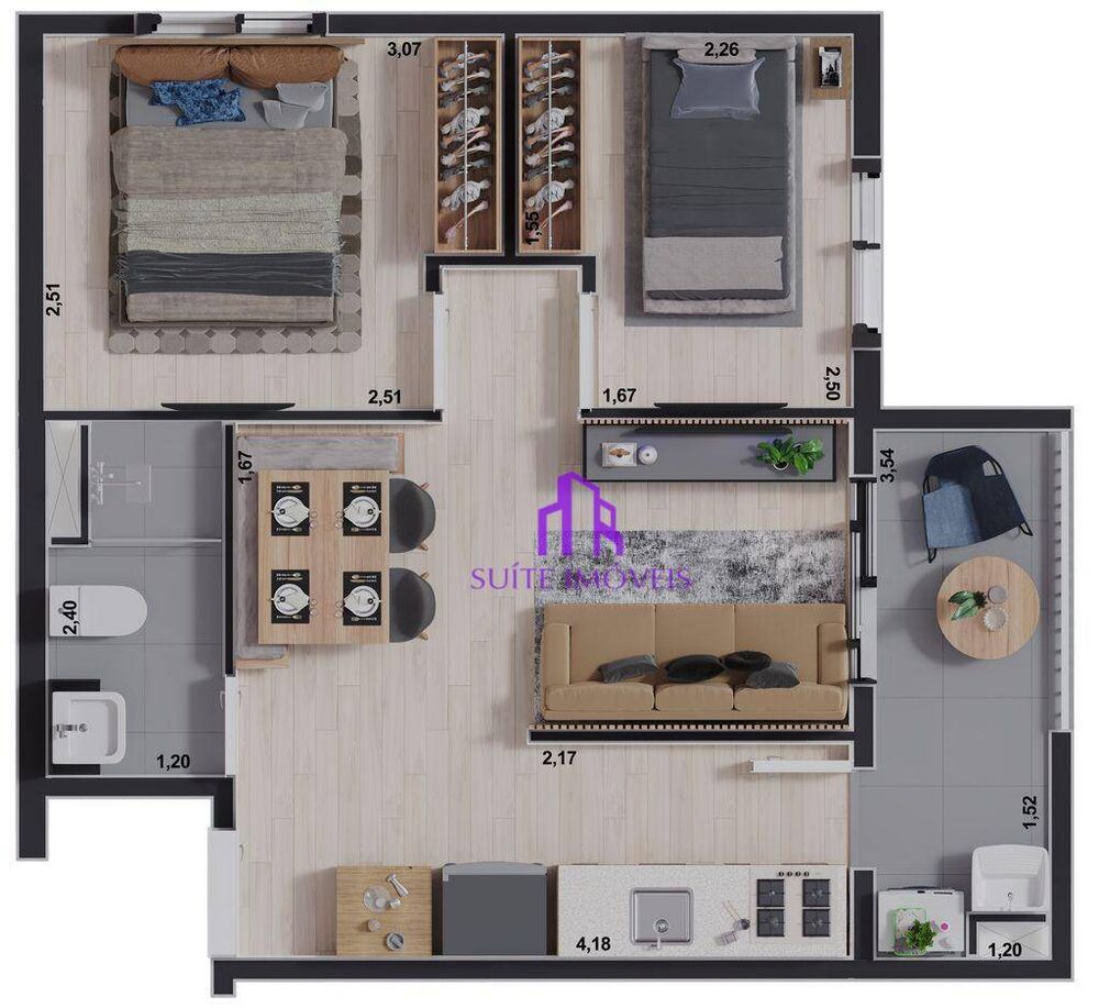 Apartamento, 2 quartos, 40 m² - Foto 4