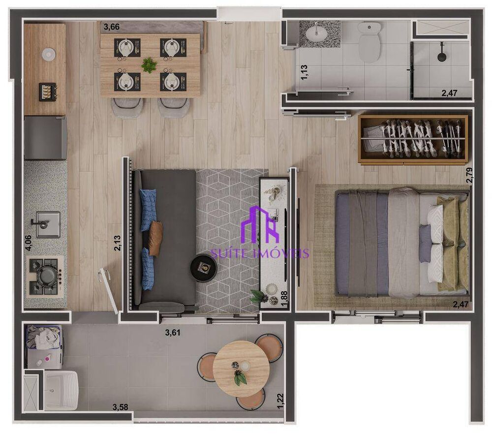 Apartamento, 2 quartos, 40 m² - Foto 2