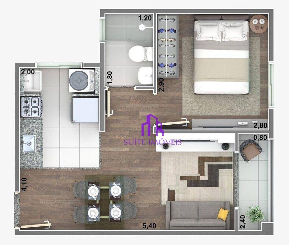 Apartamento, 1 quarto, 35 m² - Foto 2