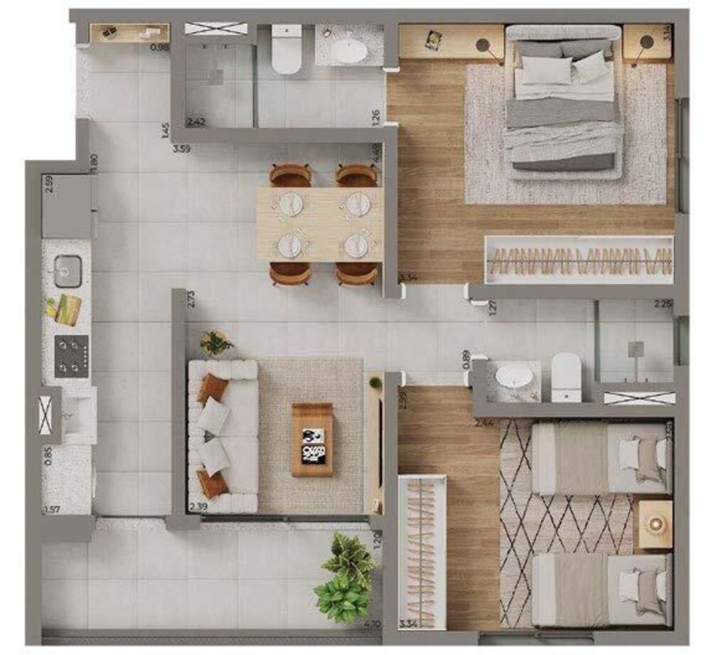 Apartamento, 2 quartos, 62 m² - Foto 3