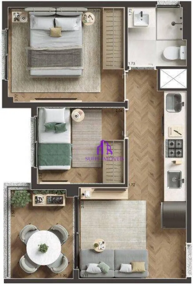 Apartamento, 1 quarto, 39 m² - Foto 3