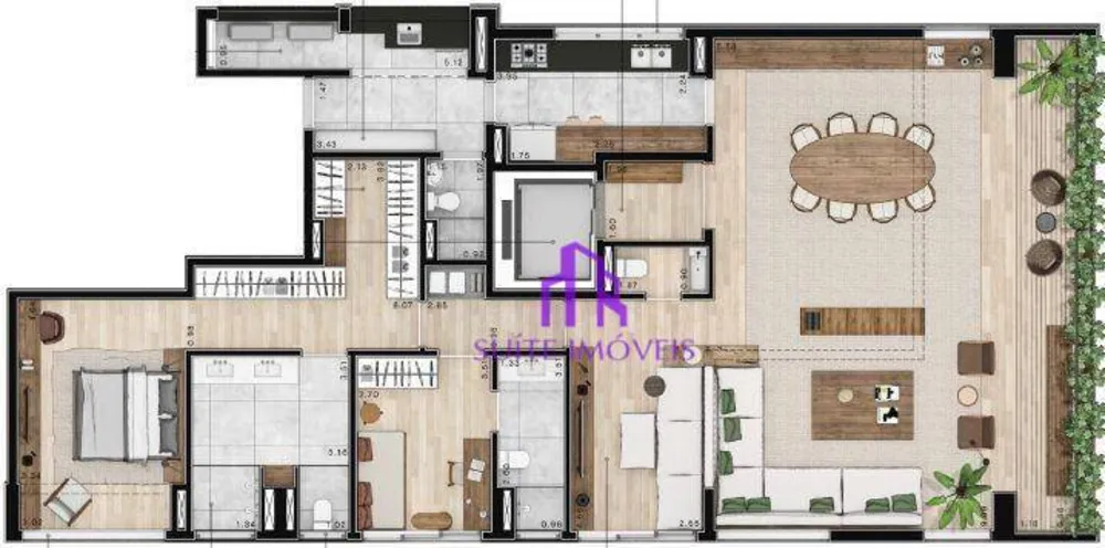 Apartamento, 3 quartos, 196 m² - Foto 1
