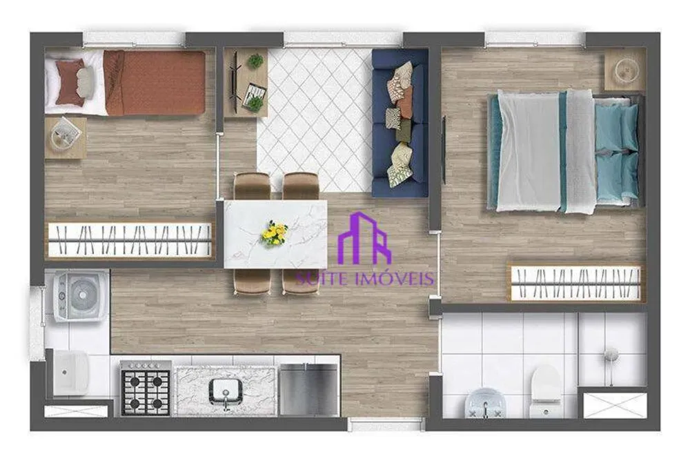 Apartamento, 2 quartos, 45 m² - Foto 2