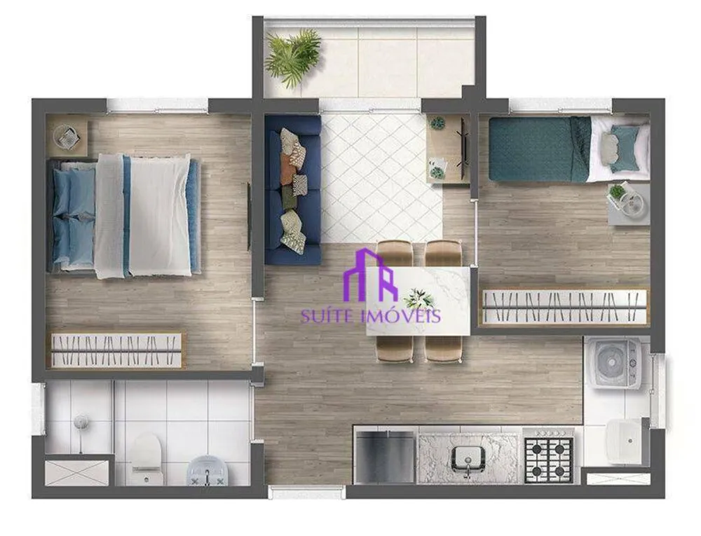 Apartamento, 2 quartos, 45 m² - Foto 3