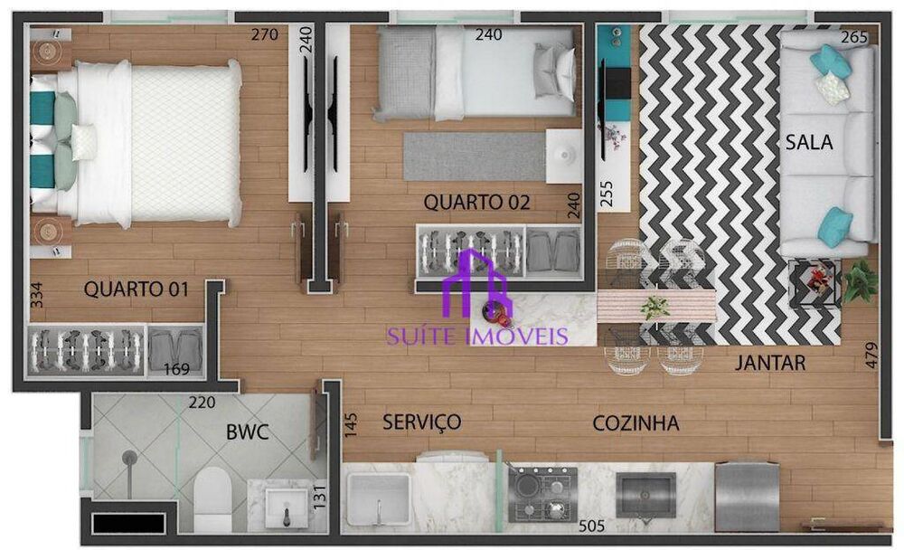 Apartamento, 2 quartos, 40 m² - Foto 2
