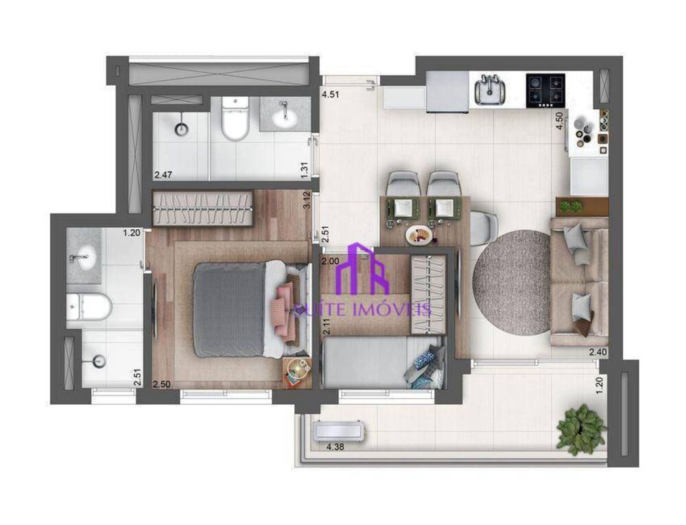 Apartamento, 2 quartos, 45 m² - Foto 7