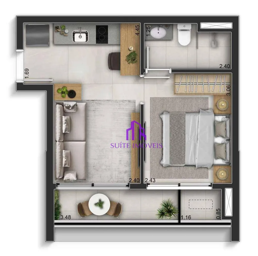 Apartamento, 1 quarto, 30 m² - Foto 1