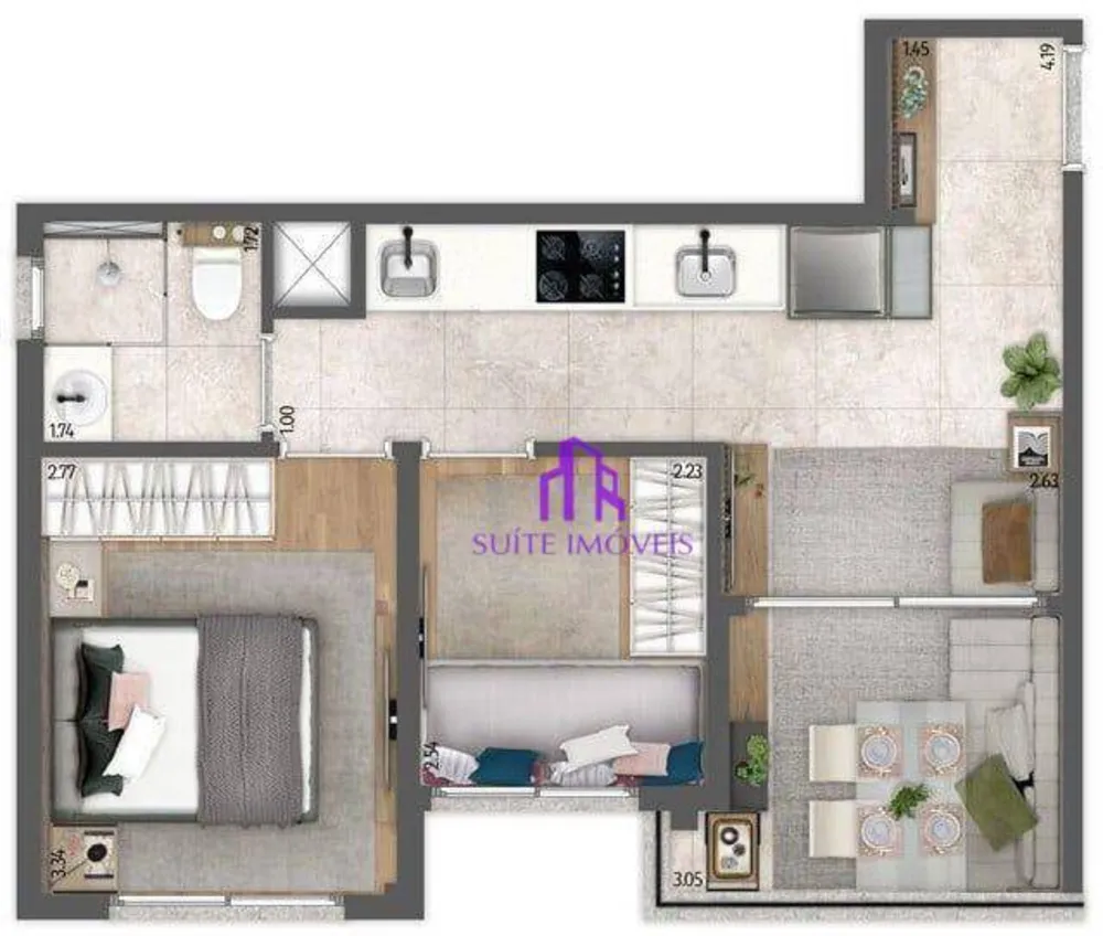 Apartamento, 1 quarto, 29 m² - Foto 2
