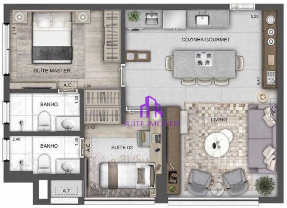 Cobertura, 4 quartos, 164 m² - Foto 2