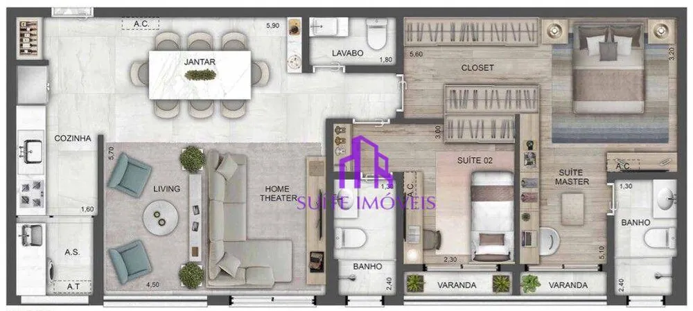 Cobertura, 4 quartos, 164 m² - Foto 3
