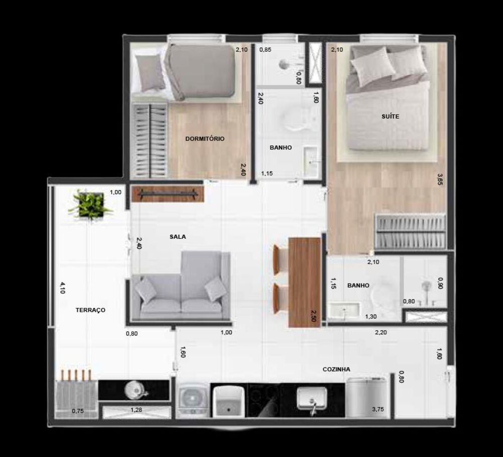 Kitnet-Studio, 34 m² - Foto 4