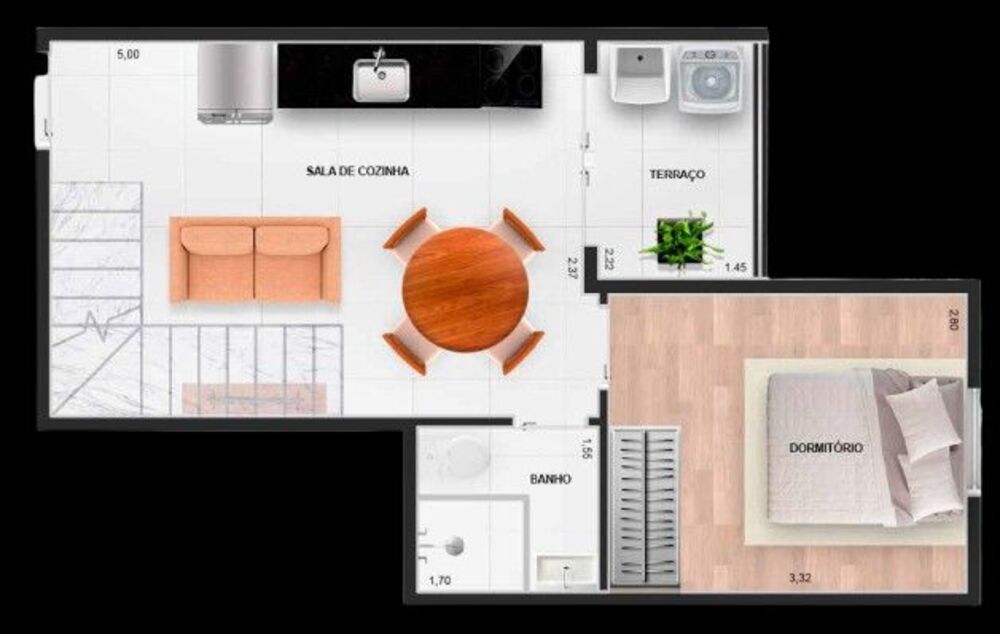 Kitnet-Studio, 34 m² - Foto 1
