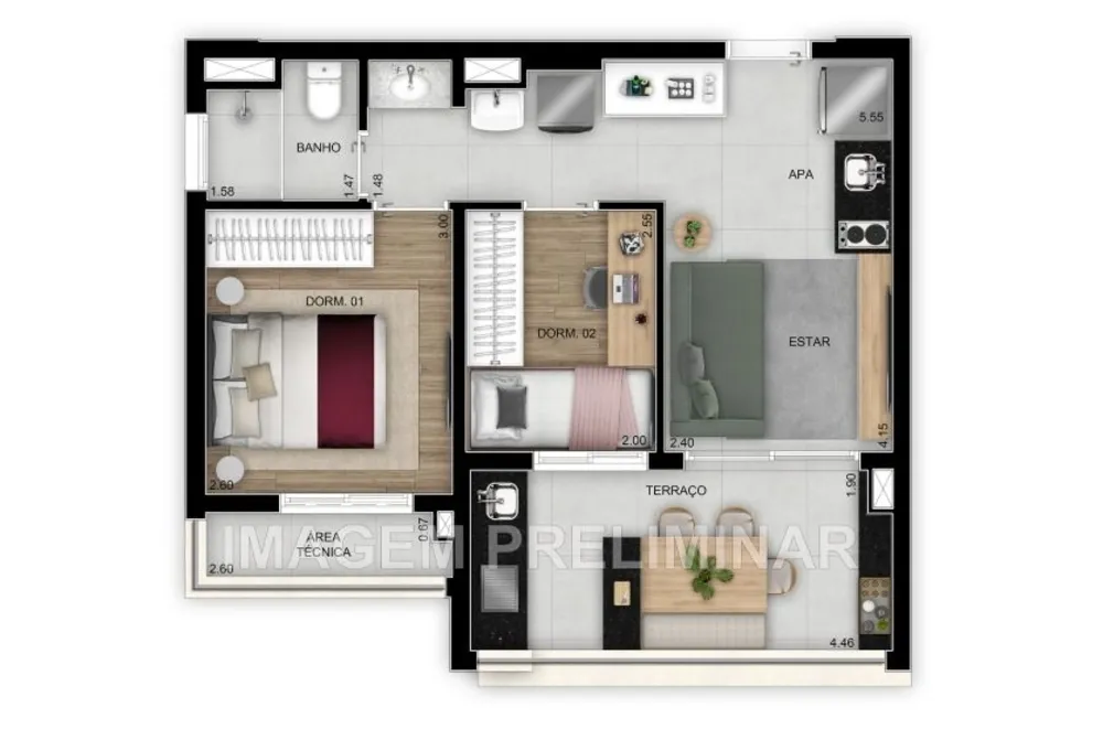 Apartamento, 1 quarto, 26 m² - Foto 4