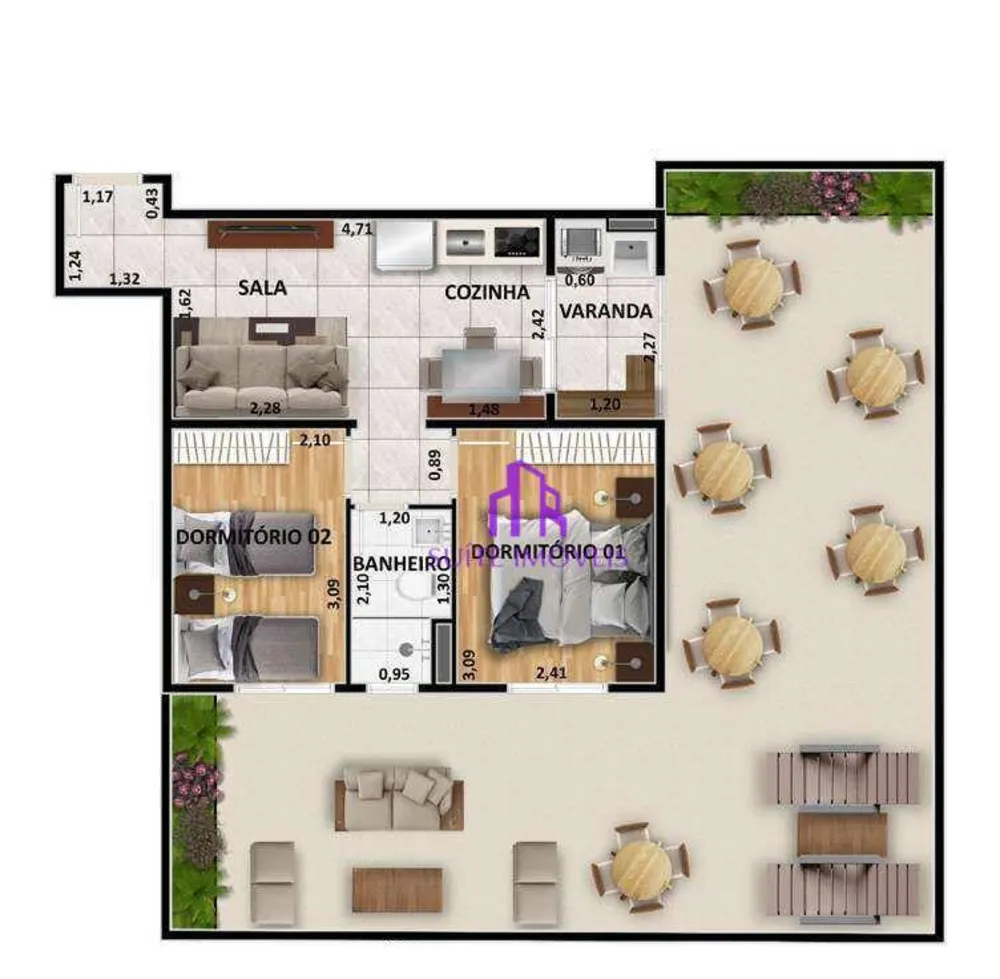 Apartamento, 2 quartos, 61 m² - Foto 3