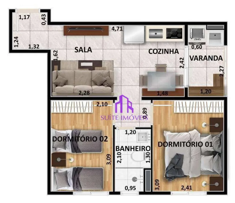 Apartamento, 2 quartos, 61 m² - Foto 4