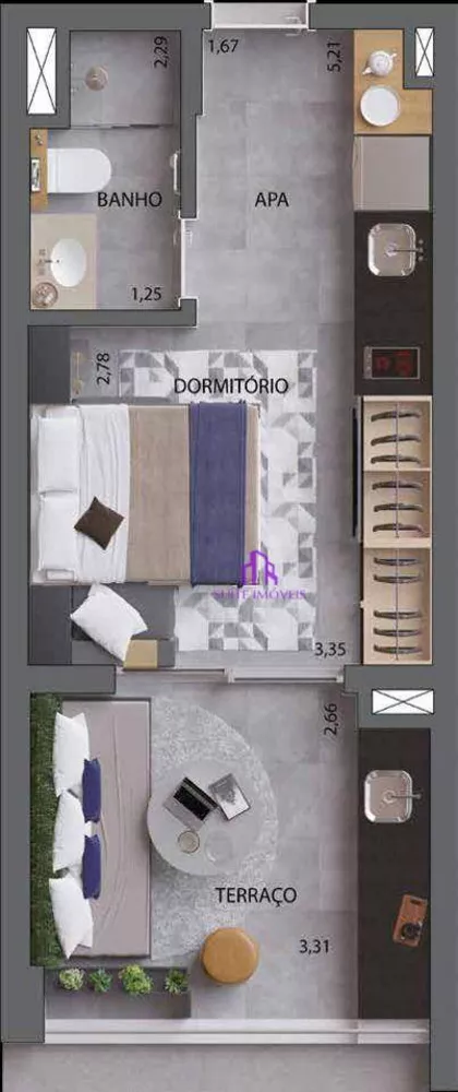 Apartamento, 1 quarto, 69 m² - Foto 2