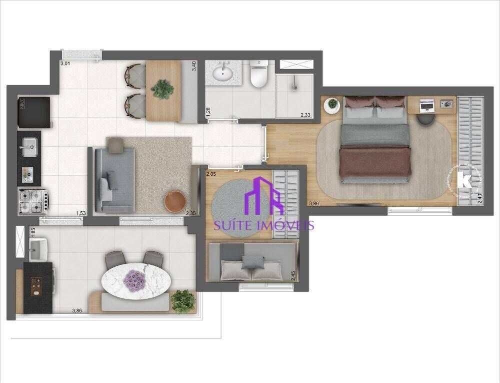 Apartamento, 2 quartos, 52 m² - Foto 8