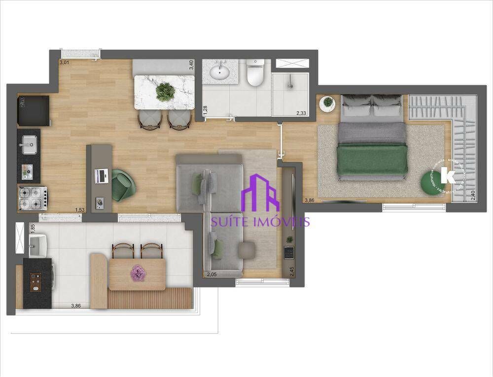 Apartamento, 2 quartos, 52 m² - Foto 7