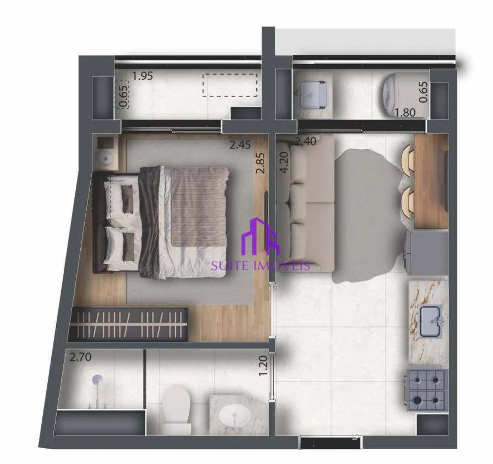 Apartamento, 1 quarto, 27 m² - Foto 1